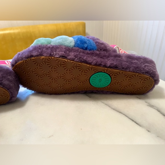 UGG FLUFF YEAH! Purple Combo with back stretch logo Ugg Size 12 Never Worn, NIB - Picture 10 of 10